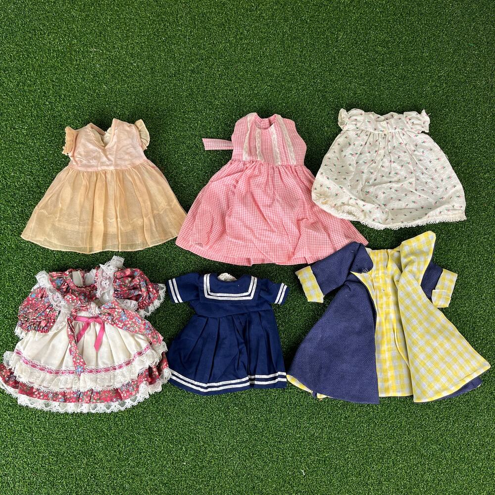 Vintage Lot Doll Ruffle Lace Dresses Outfit